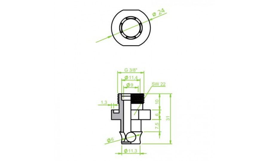 Suction Cup Fitting, Male Thread 3/8