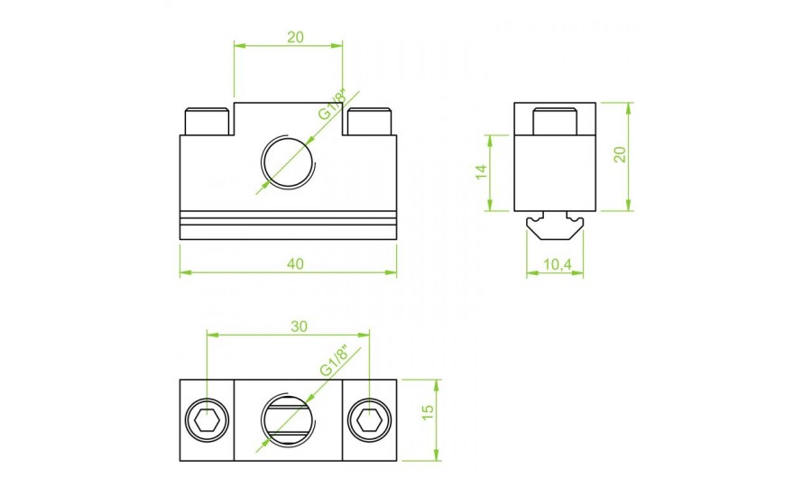 Collateral Angle Connector, 2x G 1/8