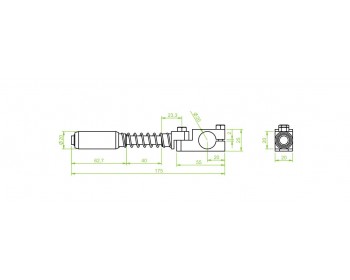 Adjustable Angle Arm, Spring Loaded, 20mm Clamping