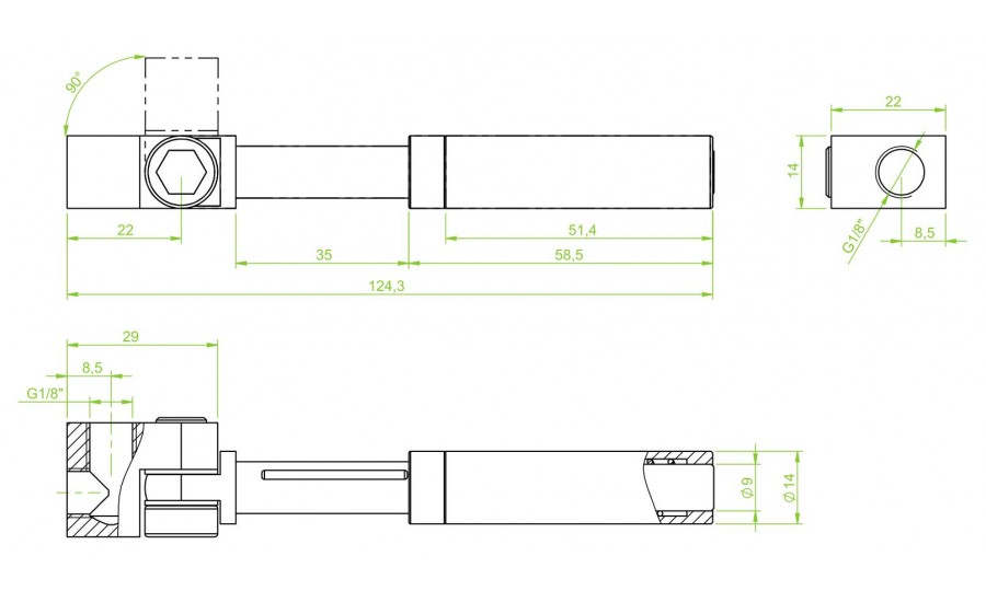 Spring-Loaded Suction Finger with Angle Joint, 35 mm Travel (GK.140.028)