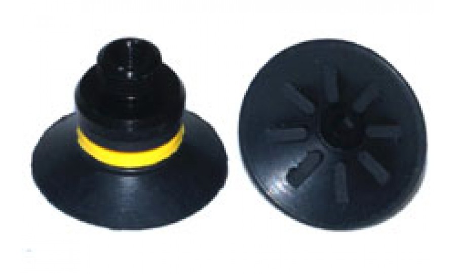 Flat Black NBR Suction Cup – 28mm (With Fitting)