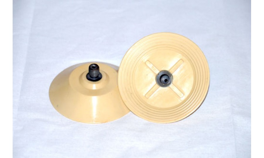 Flat NBR Suction Cup – 112mm, M14 x 1.5 Male Thread, Black